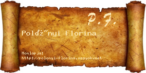 Polónyi Florina névjegykártya